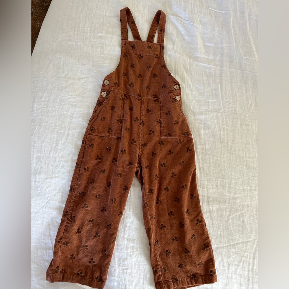 Rylee and Cru- Corduroy Overalls with Floral Pattern girls 6/7